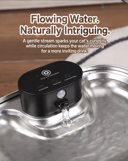 5L Stainless Steel Cat Water Fountain with Motion Sensor